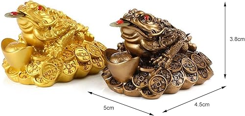Miniatura 2 de Rana de dinero Feng Shui, decoraciones de sapo de dinero de la suerte, ideal para atraer riqueza, bronce