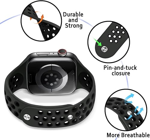 Miniatura 3 de Paquete de 2 correas deportivas para Apple Watch de 1.575 pulgadas, 1.614 pulgadas, 1.732 pulgadas, 1.772 pulgadas, 1.772 pulgadas, 1.496 pulgadas,