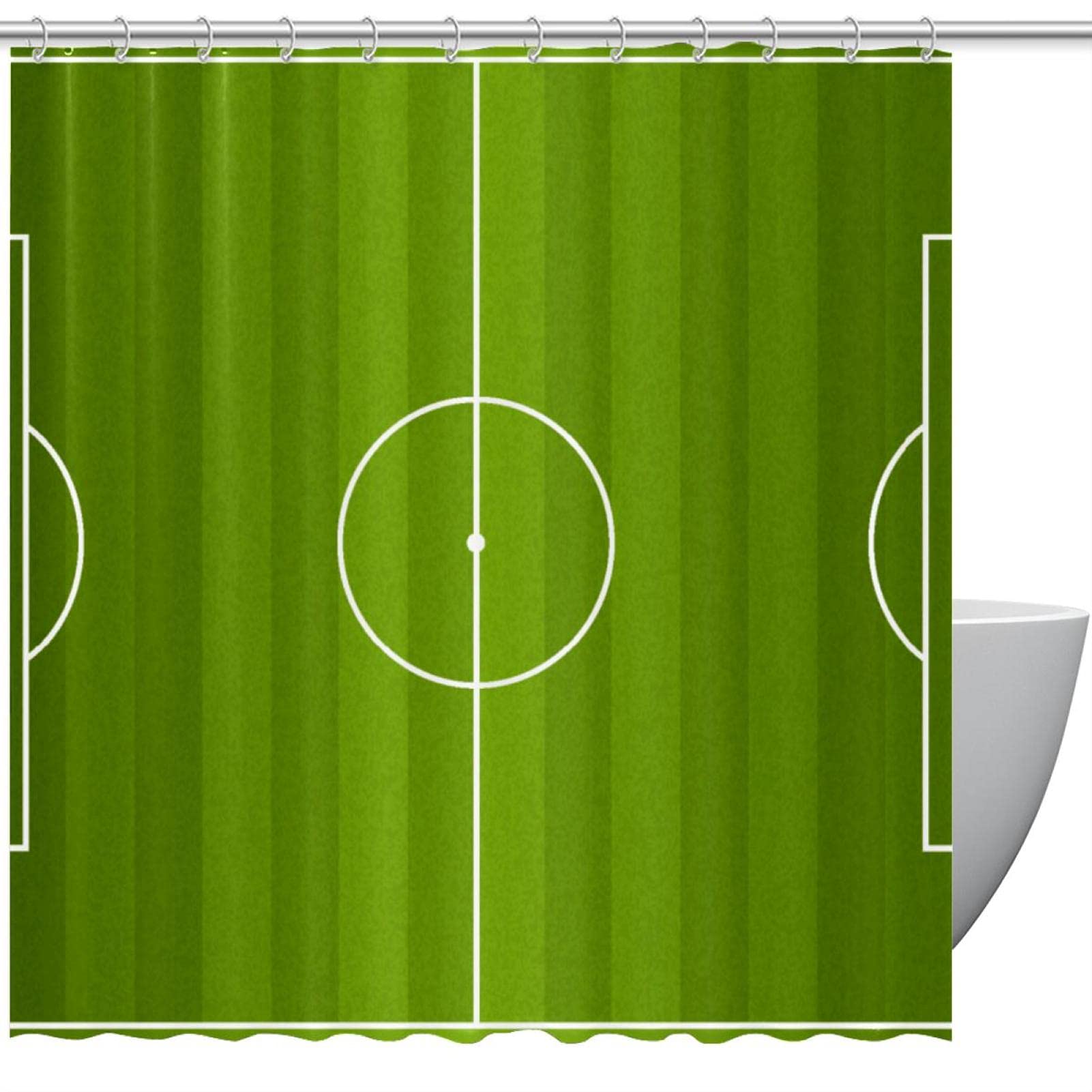 Rideau de douche anti moisissure terrain de football imperméable