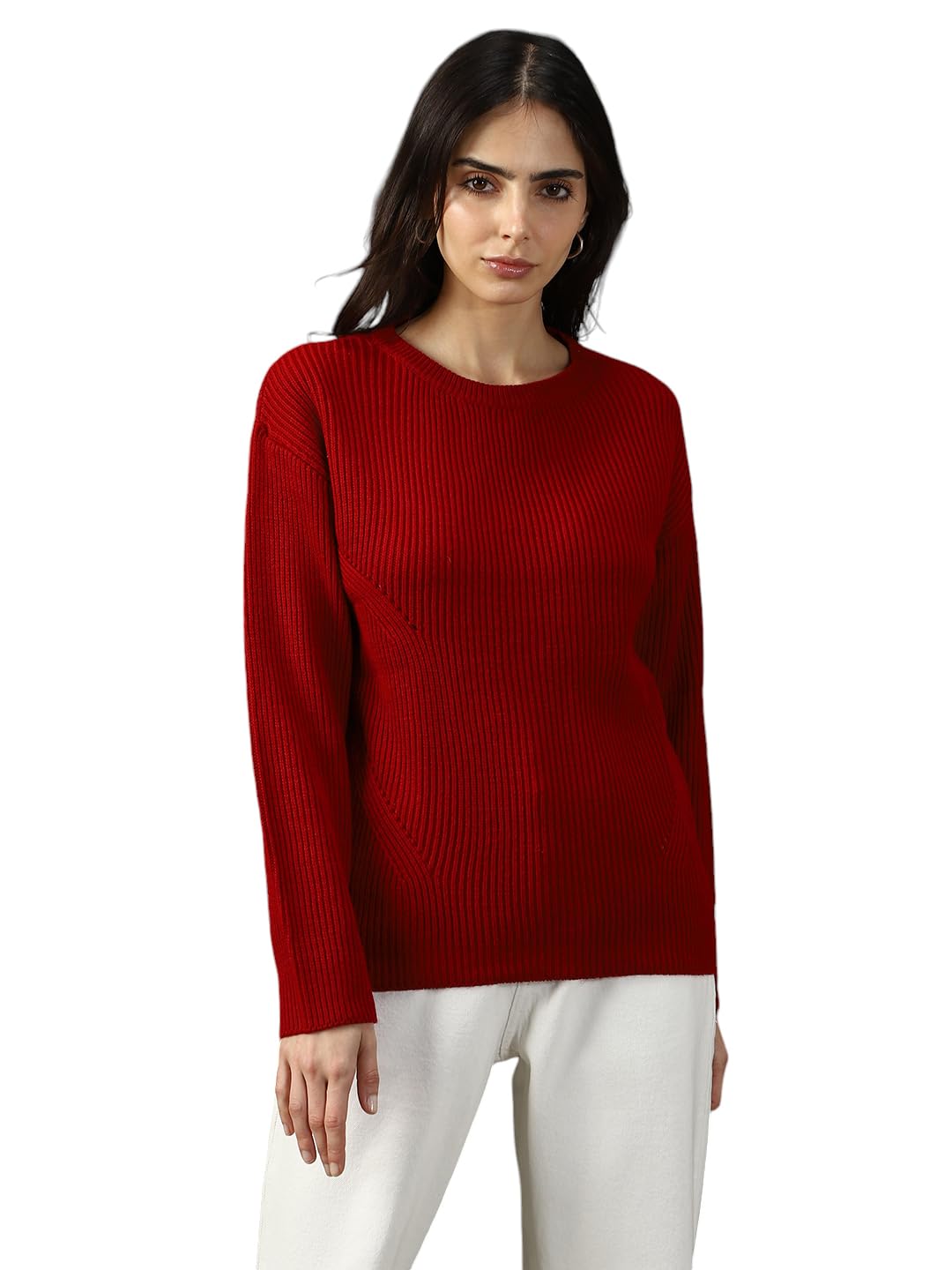 high star clothing High Star Women Knitted Acrylic Relaxed Fit Round Neck Long Sleeve Sweaters-picture-33