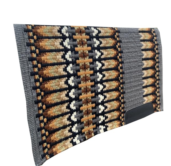 Western Show Schabracke/Decke für Pferde – handgefertigte Woll-Satteldecke mit neuseeländischem Design, normale Größe 86,4 cm L x 91,4 cm B x 2,5 cm dick, langlebig und bequem für Reiten A106
