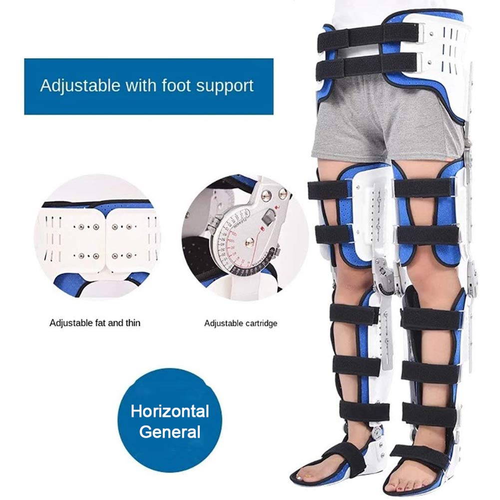 Órtesis de fijación del pie del tobillo de la rodilla de la cadera, órtesis ajustable de la fractura de la pierna del pie de la fractura de la cadera de la rodilla con bisagras y ortesis de las extr