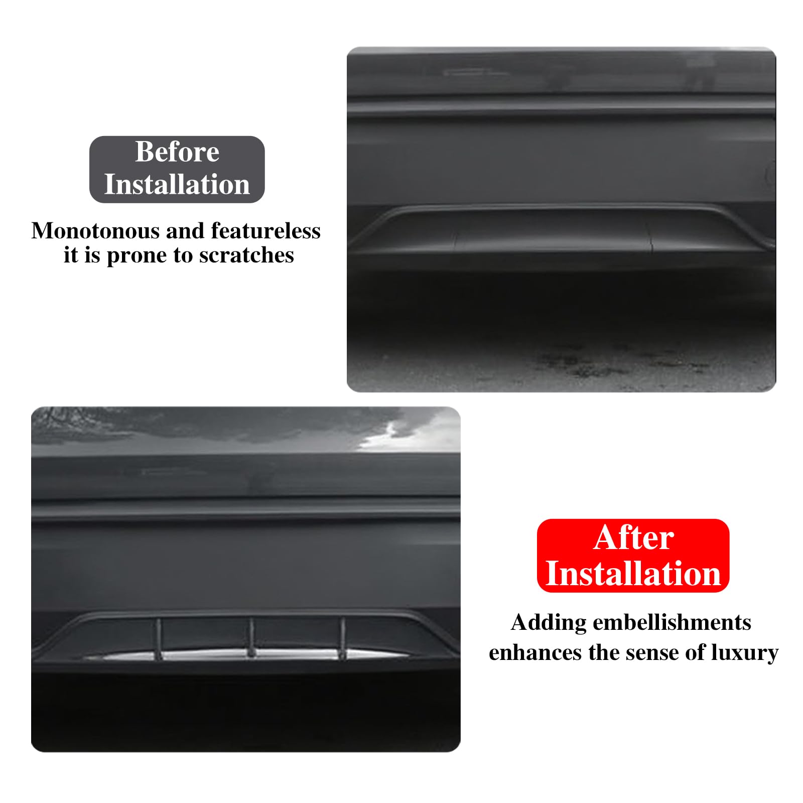 Difusor de Parachoques Trasero para Tesla Model Y 2025 2026 Juniper, ABS alerón Inferior para Tesla Accesorios de modificación de Coche, Negro Brillante (Not fit 2026 Standard)