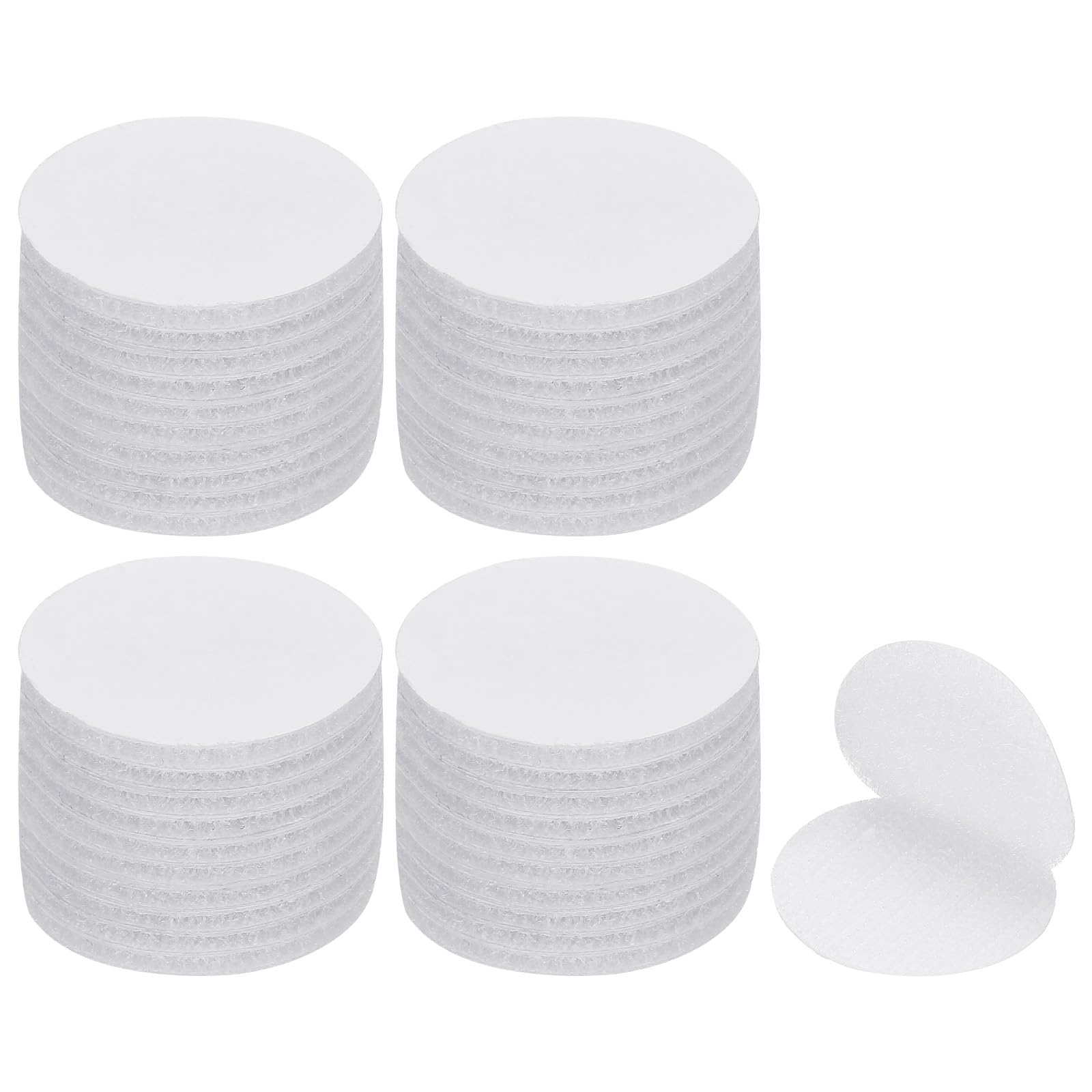 PATIKIL 1.6 Inch Round Adhesive Hook and Loop Dots, 40 Pairs Circle Double Sided Sticky-Back for Home Office Crafting Car Phone Mount, White