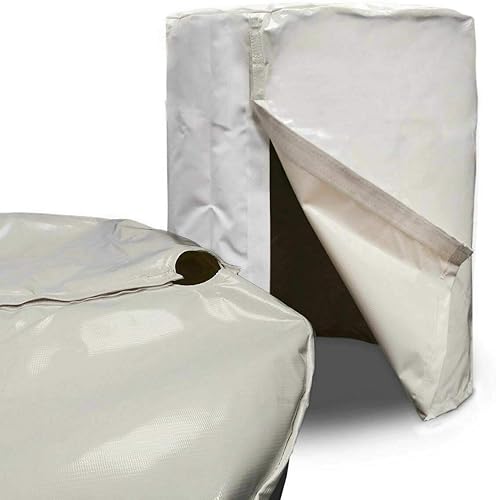Miniatura 3 de Moose Supply - Cubierta de barril de lluvia de 55 galones, vinilo blanco, se adapta a la mayoría de tambores de 55 galones, 24 x 36 pulgadas,