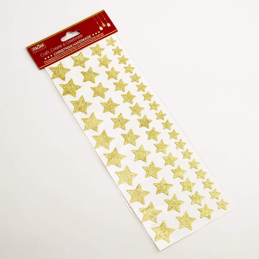 Italian Options Gold Glitter Stars Christmas Craft Decorations (Pack of 53)