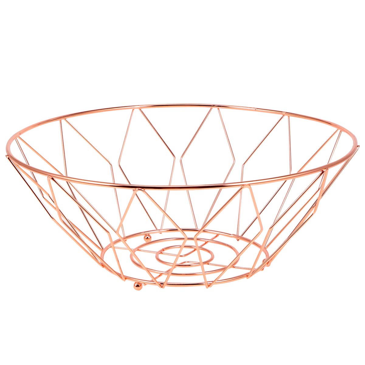 CNfhFRY fruit bowl， Iron Wire Bowl Metal Stand Round Decorative Storage Organizer Basket for Bread Snacks Candy Households