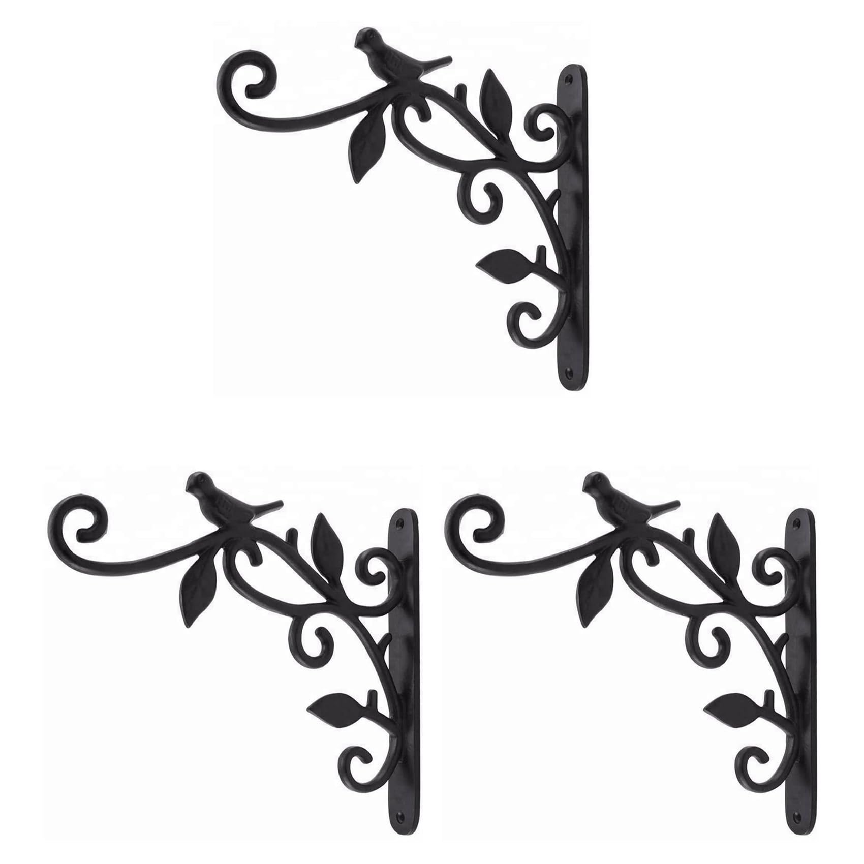 Vjsujehgy 3X Hanging Plant Hook Cast Iron Flower Basket Hooks Bracket Hanger for Bird Feeder Lantern Pots Wind Chimes