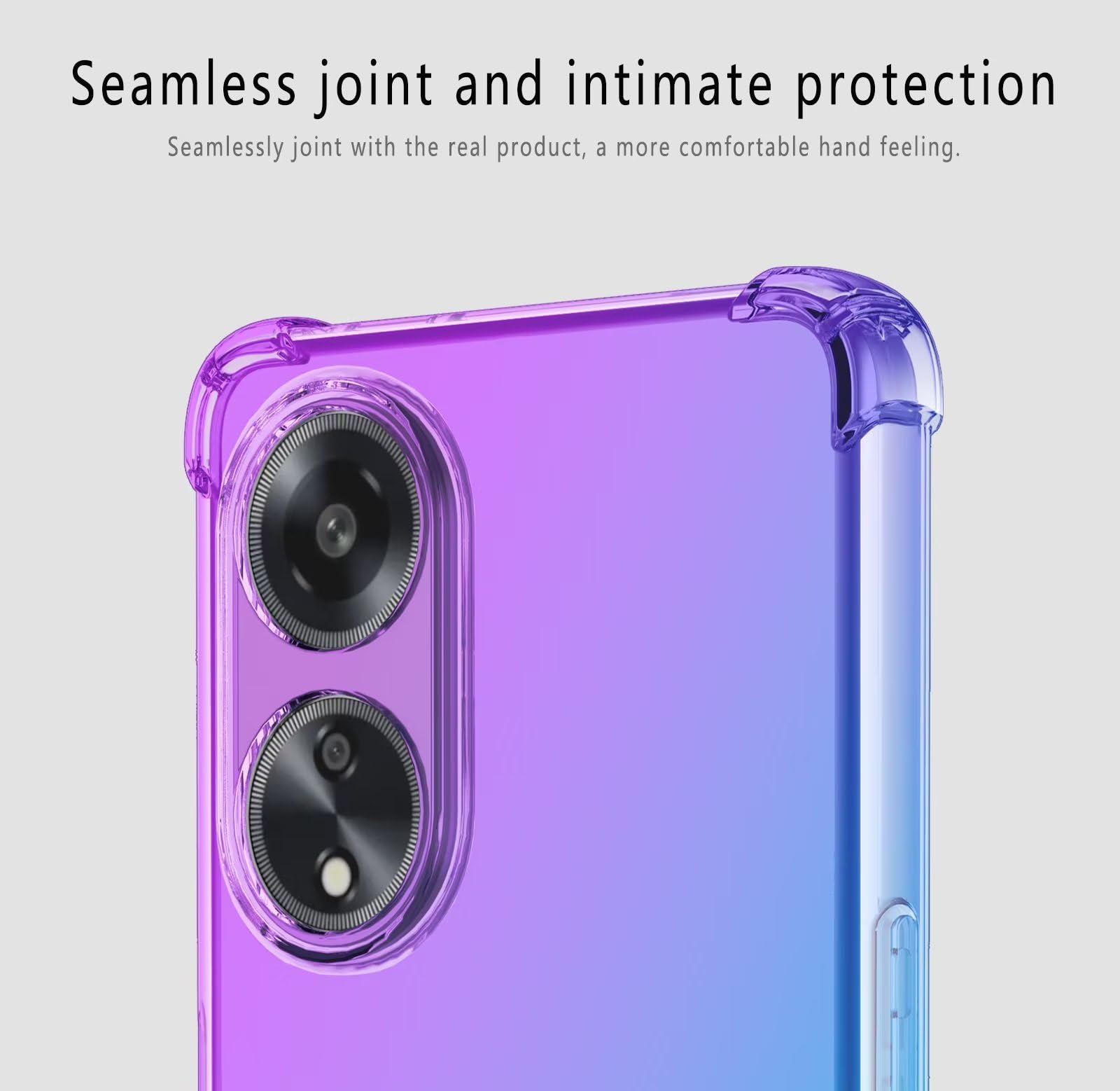 RankOne Custodia OPPO A58 Con Anello E Sportello Scorrevole – Blu, Protezione Anti Caduta