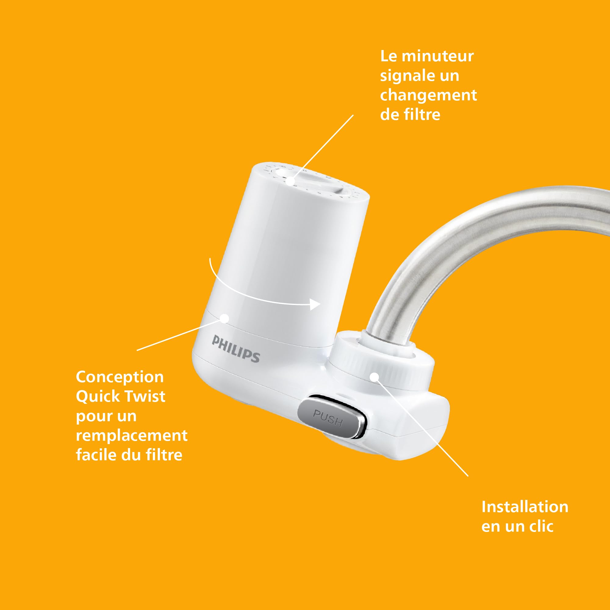 Philips AWP3703/10 Filtre à Eau sur Robinet Ontap Microfiltration 1000L