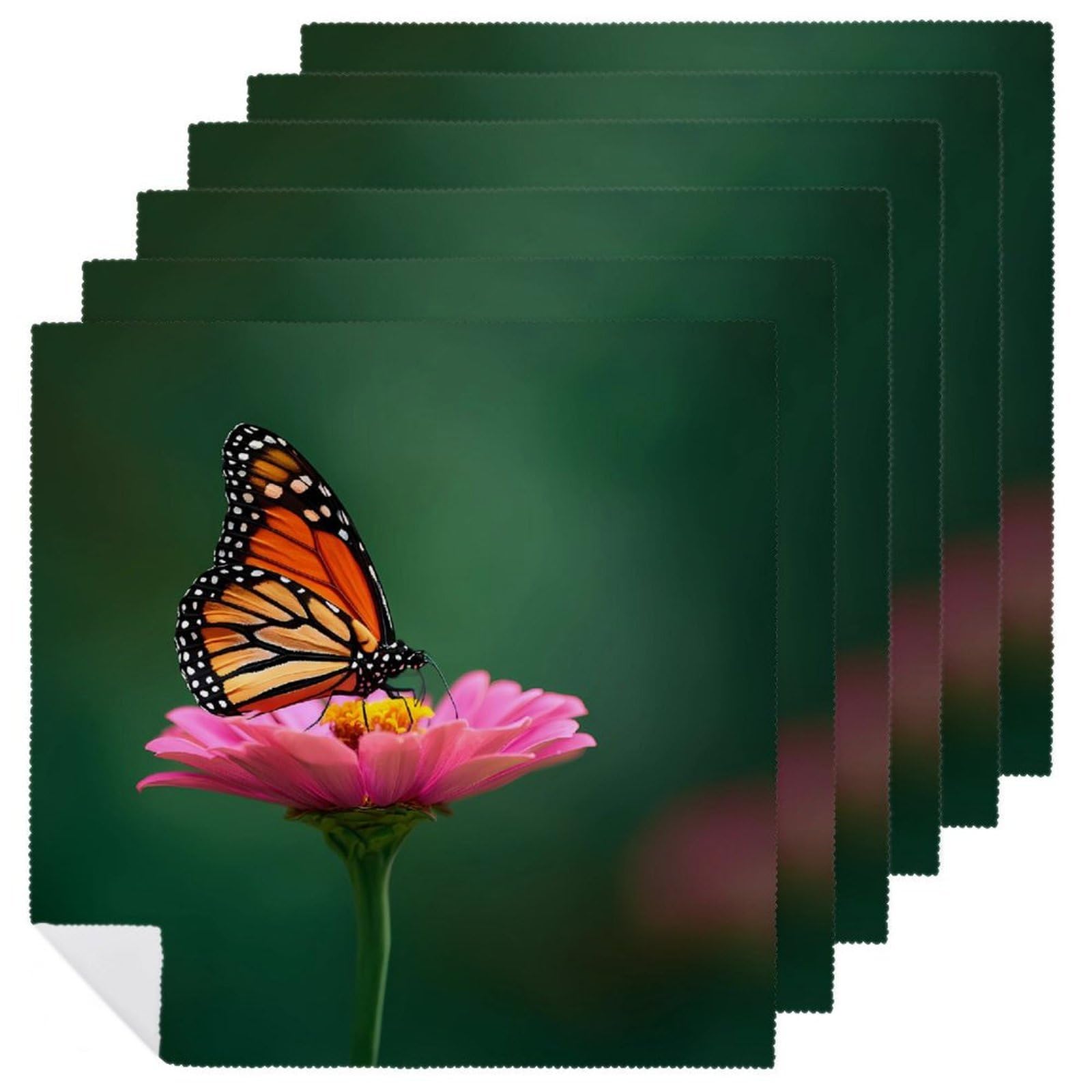 Servilletas de mesa para bodas y fiestas con delicado estampado cuadrado de mariposa