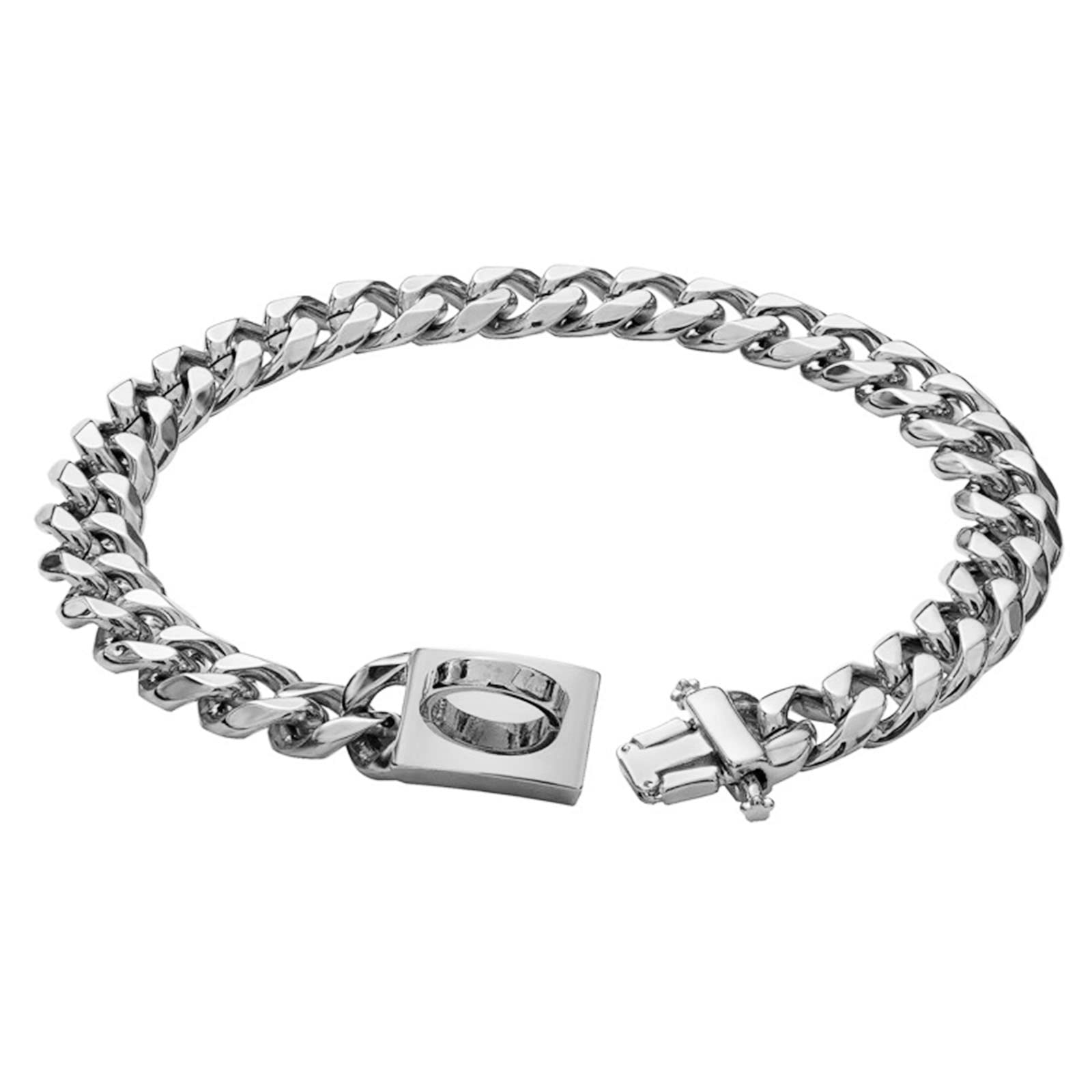 SOONHUA Dog Chain Collars Walking Metal Chain Collar Wide Cuban Link Dog Necklace Chain Collar with Metal Buckle D Ring Puppy Costume for Small Medium Large Dogs