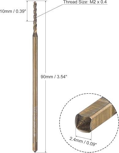 Miniatura 12 de uxcell Grifo de rosca de flauta en espiral M6 x 1, cobalto métrico HSS (acero de alta velocidad) chapado en titanio Macho roscado de máquina H2