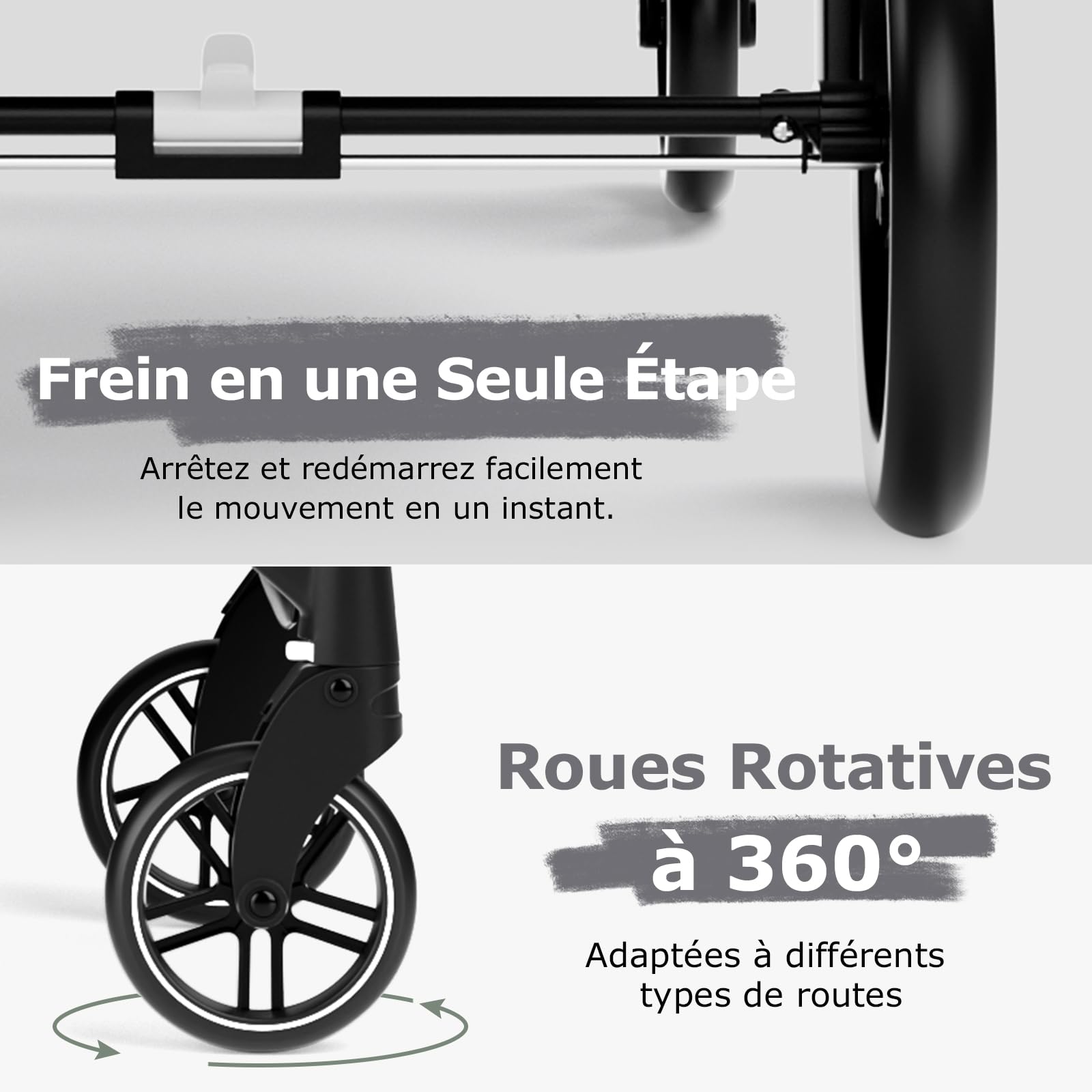 DREAMADE Poussette Légère Compact Bébé à 15 KG avec Siège Réversible&Auvent Réglable,Poussette Canne avec Panier de Rangement,Harnais de Sécurité,Landau Enfant 6-36Mois Pliant en un Clic (Gris)