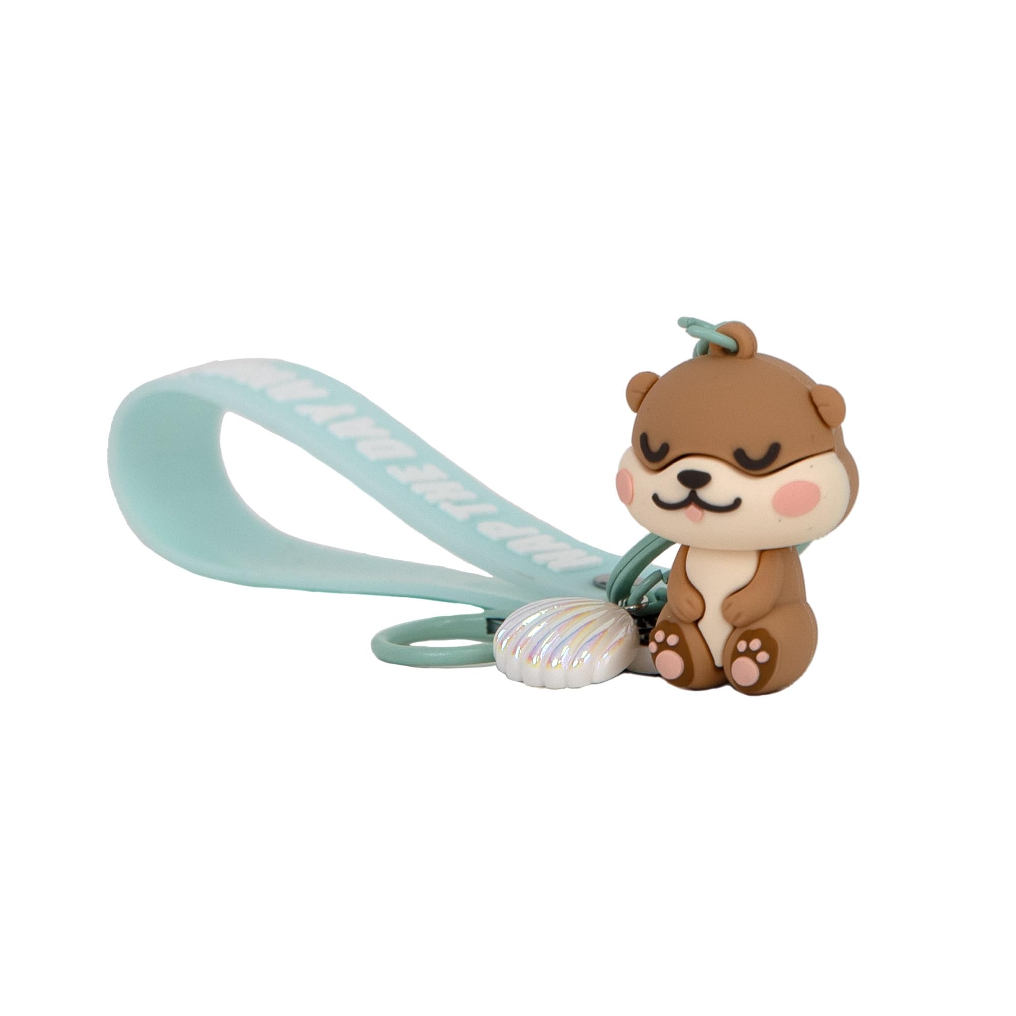 Mr. Wonderful Llavero Lazy Nutria con Charms Nap the Day Away – Llavero de Caucho y Metal Original