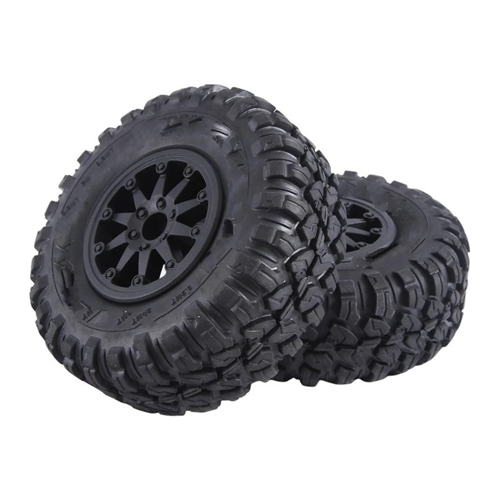 RC Pneus Jante Compatible avec Axial SCX10 RR10 1:10 RC Rock Crawler 4 Pièces 118X44mm 2.2 Pouces Pneus en Caoutchouc Et Jante De Roue À Billes en Plastique