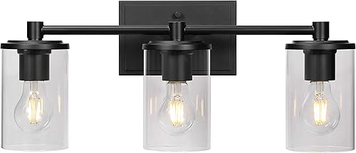 Miniatura 7 de XiNBEi Lighting XB-W1240-3-MB - Lámpara de pared moderna para interiores, color negro con cristal