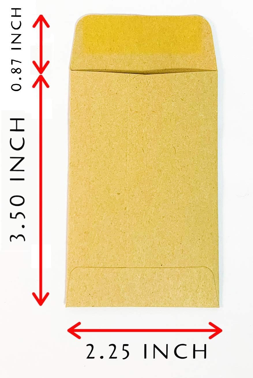 SuperSwift #1 Coin Envelopes 2-1/4 x 3-1/2 inch with Gummed Flap 500 Pack | Small Parts Envelopes | Home and Office Use | Clasp Envelopes | Mini Envelopes | Seed Envelopes | Strong 28lb Kraft Paper