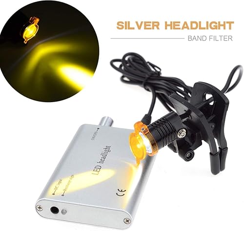 Miniatura 3 de Rigoberto - Faro delantero de 3 W con filtro de clip de plástico, luz principal, faro para lupa binocular con bolsa (plata)