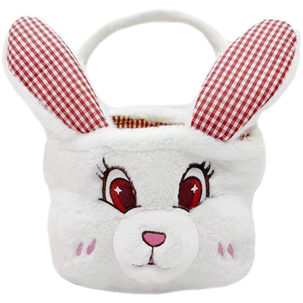 Cesta de regalo de dibujos animados con orejas de conejo para celebrar una Pascua mágica