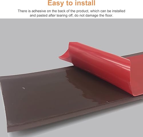Miniatura 4 de Tira de transición de piso, tiras de cubierta de suelo de transición autoadhesivas, diseño de grano de madera cortable, tira divisora plana de piso,