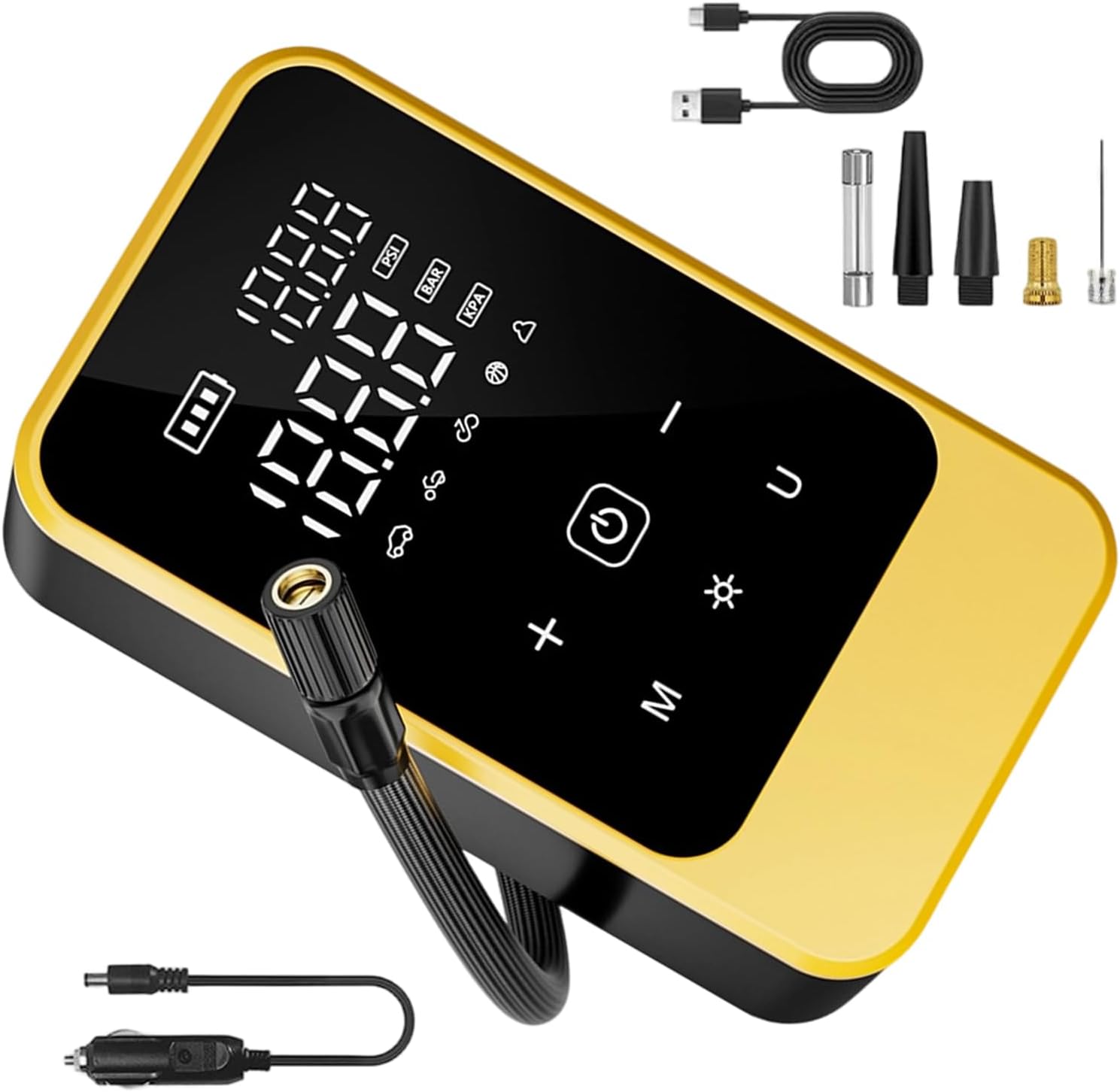 電動ポータブルエアポンプ タイヤインフレーター 150PSI 自転車 車 オートバイ コードレス コンプレッサー タイヤインフレータ