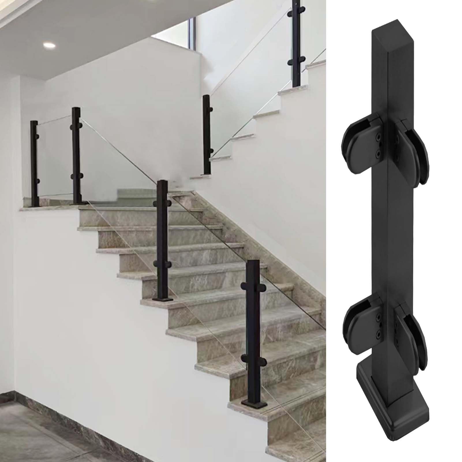 Balustrade en verre noir sécurisée pour piscine contre le risque de chute
