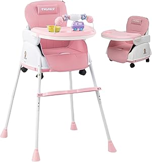 Twinky® Baby High Chair – 2-in-1 Stroller Set – Foldable High Chair & Stroller for Babies and Toddlers – Adjustable, Portable, and Compact Baby Chair – Suitable from 6 Months to 4–5 Years