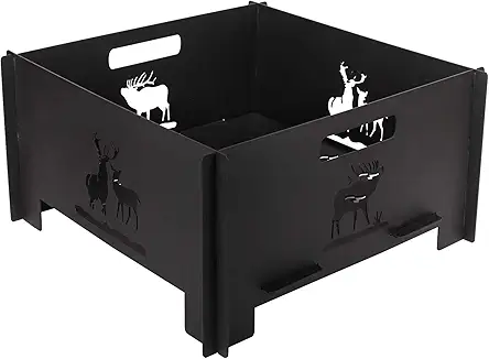 Portable Plug Fire Pit, 15.8 Inch Collapsible Firepits...