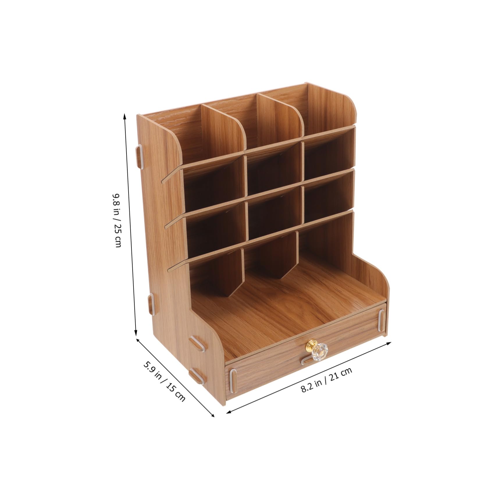 Homoyoyo Organizador de Escritorio Portalápices de Madera Compacta Divisiones Múltiples, Soporte Práctico para Bolígrafos y Artículos de Oficina, Adecuado para Escritorio y Uso Escolar