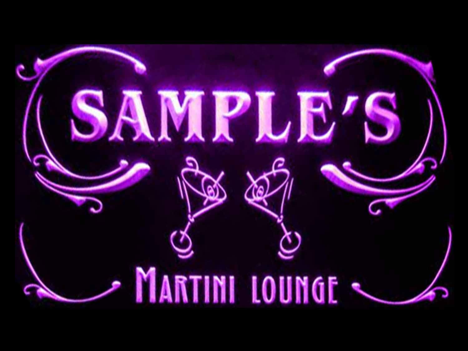 ADVPRO Name Personalized Custom Martini Lounge Cocktails Bar Wine Neon Light Sign Purple 16x12 inches st4s43-ti-tm-p