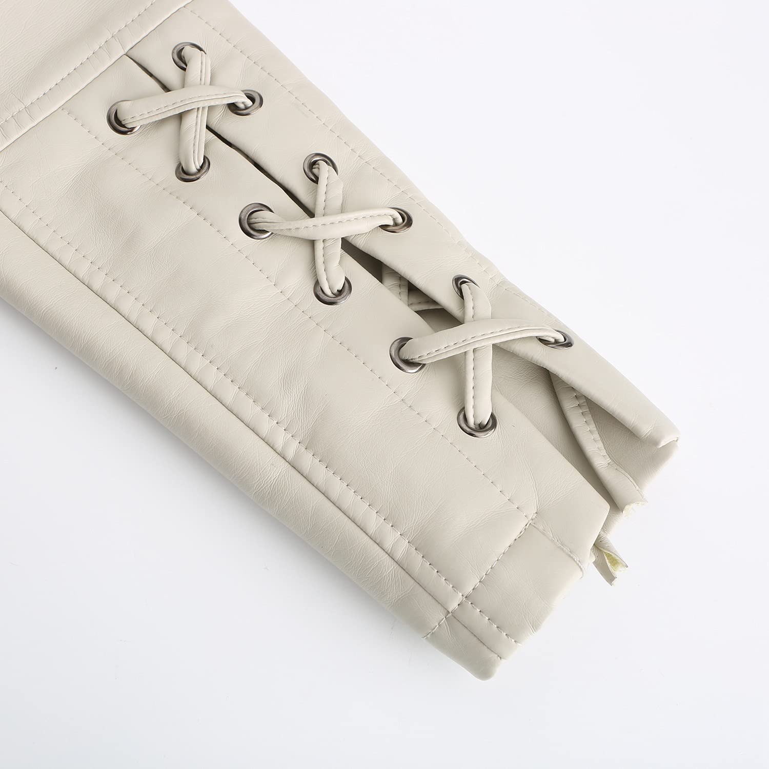 Vestes et manteaux en cuir et similicuir pour femme - Vestes à lacets tissées - Noir, rouge, vert clair, beige