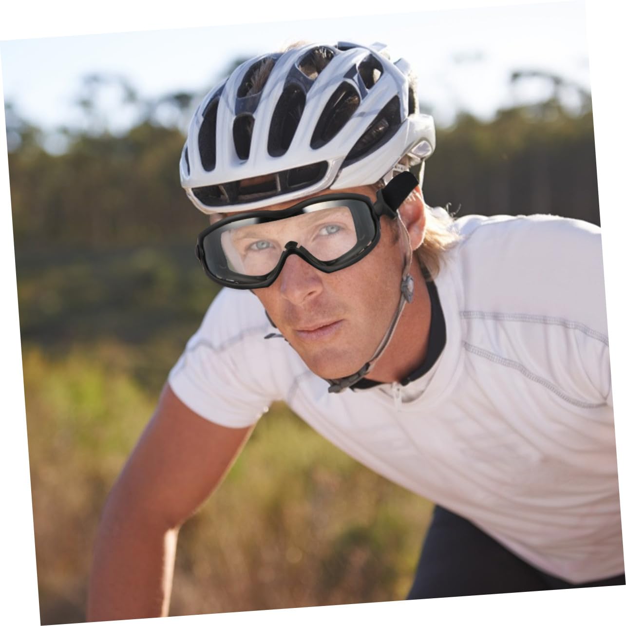 Occhiali Protettivi Da Ciclismo Leggeri e Resistenti Lente Trasparente Antivento Per Uomo e Donna, Occhiali Sportivi Outdoor Antischeggia Per Attività All’aperto