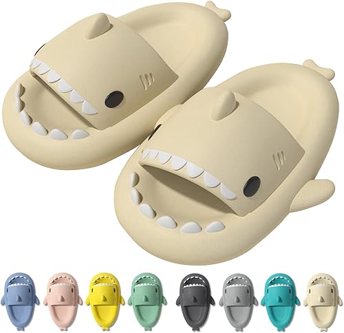 rosyclo Pantuflas de tiburón en forma de nube, bonitas sandalias de tiburón para mujeres y hombres, sandalias de verano para niños y niñas, zapatos