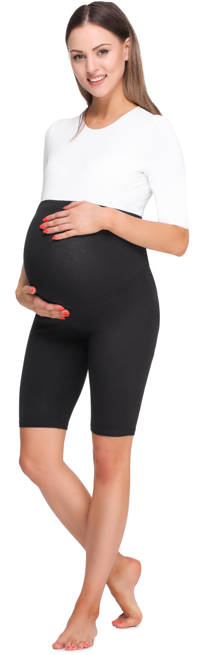 Be Mammy Damskie Legginsy Ciążowe Krótkie BE20-259