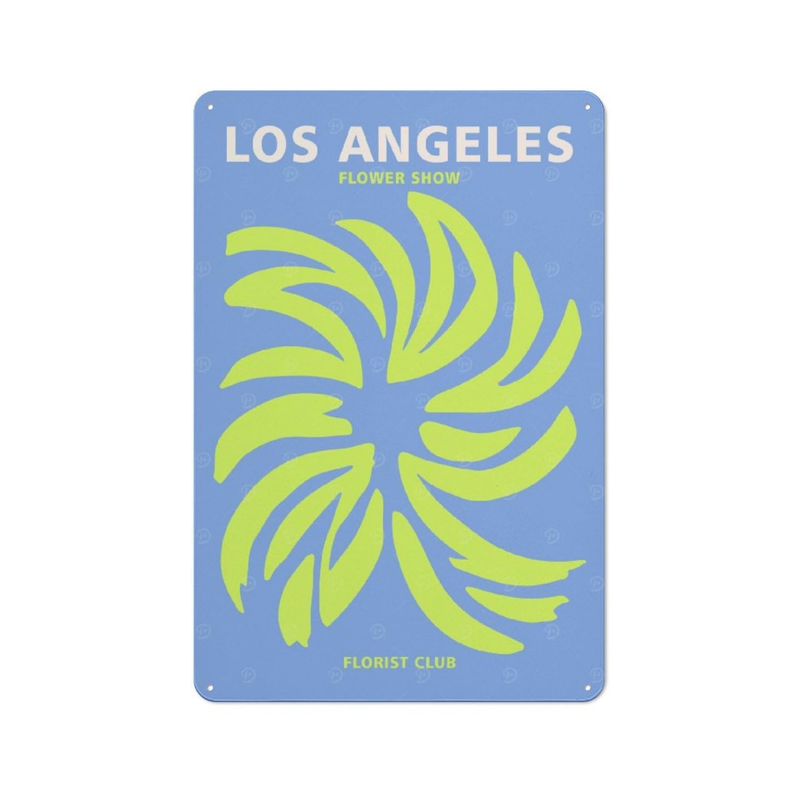 Junmoney Style Los Angeles Florist Club Tin Sign 30X20cm, Garage Workshop Wall Decor For Garage, Workshop, Shed Or Utility Room