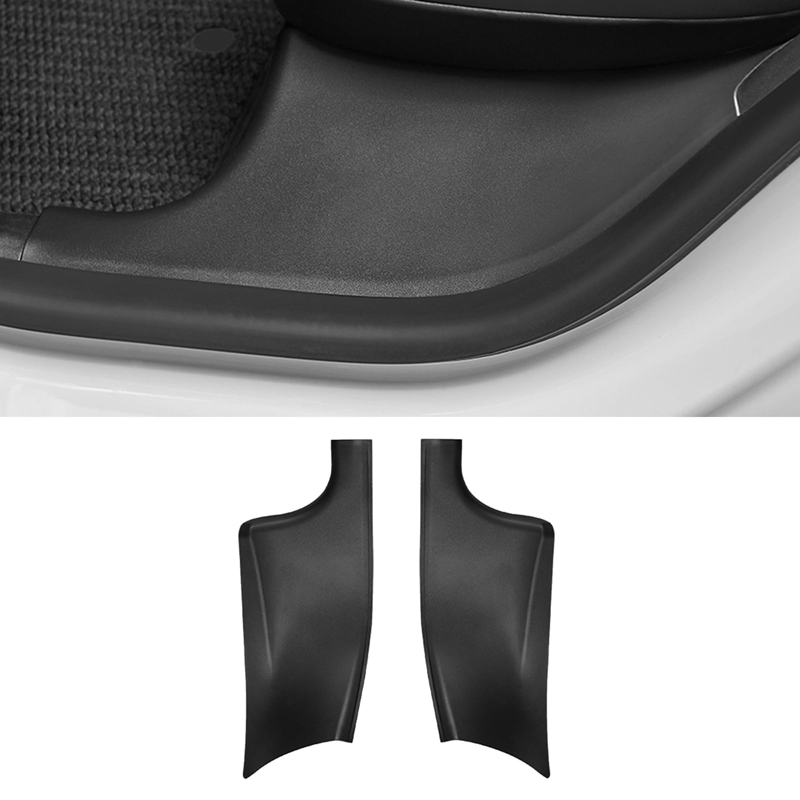 2PCS Rear Door Sill Protector for 5 Seater Tesla Model Y 2021 2022 2023 2024 Accessories Black ABS Material Rear Door Car Pedal Kick Protection(NOT Fit 7 Steater)