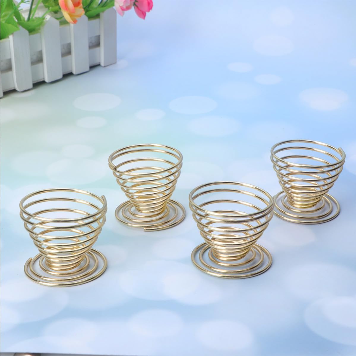 4pcs Spring Wire Mini Tray Egg Cup Holder Stainless Steel