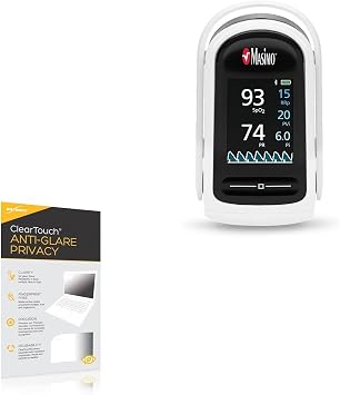 BoxWave Screen Protector Compatible with Masimo MightySat - ClearTouch Anti-Glare Privacy 2-Pack, Privacy Screen Protector Flexible Film Anti-Glare