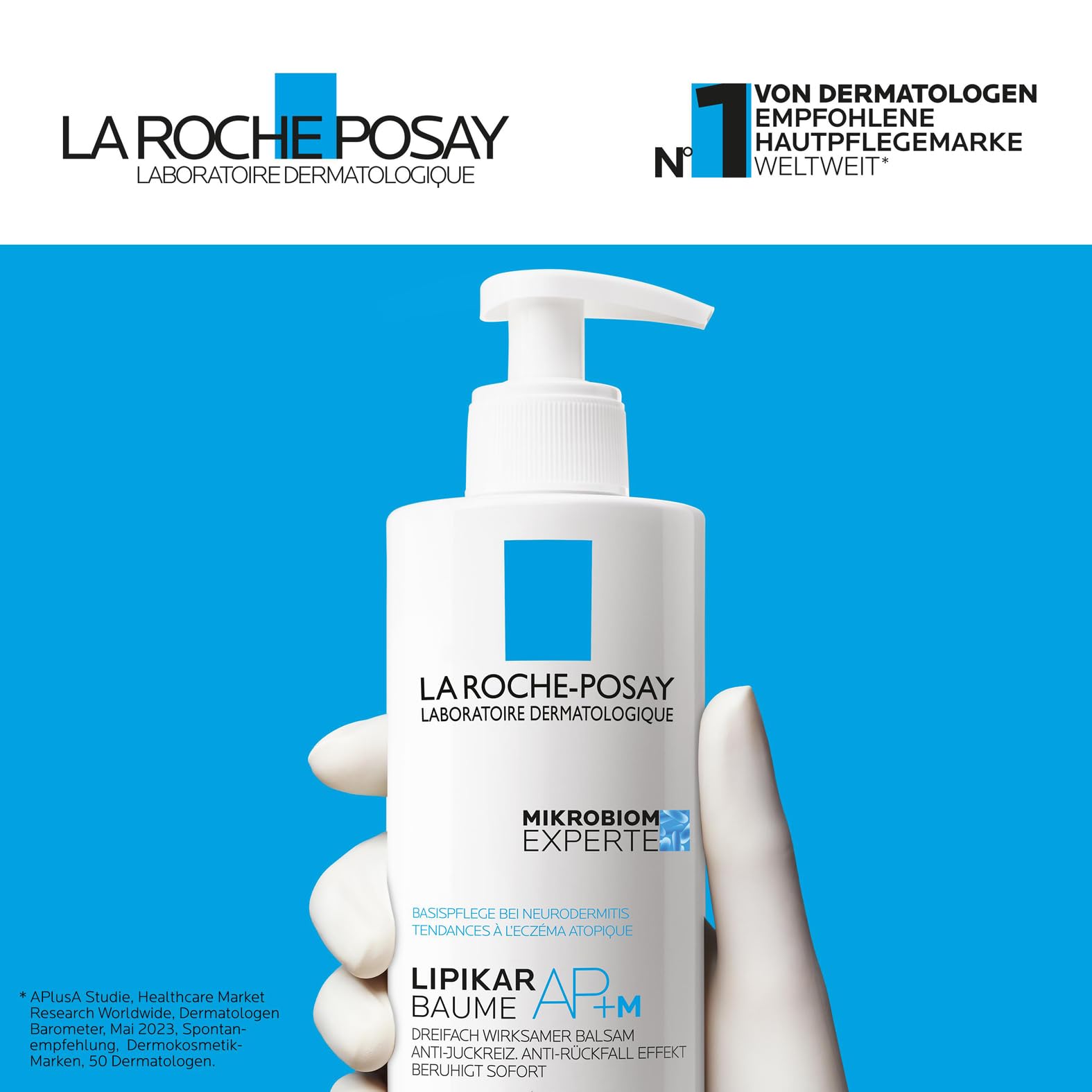 La Roche Posay Bodylotion für trockene, zu Neurodermitis neigende Haut, Stärkt Mikrobiom, Mildert Juckreiz, Mit Niacinamid und Sheabutter, Lipikar Baume AP + M, 400 ml