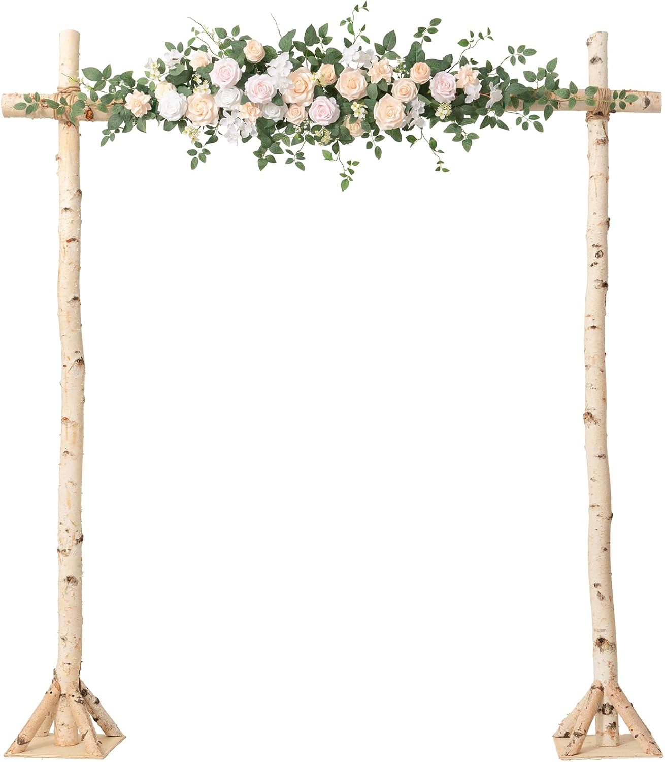 Ling's moment Wedding Arch Flowers - 6.5FT Floral Garland for Ceremony Arbor Backdrop Decoration - Artificial Rose Floral Swag for Sweetheart Table Birthday Party, Baby Shower, Blush Pink