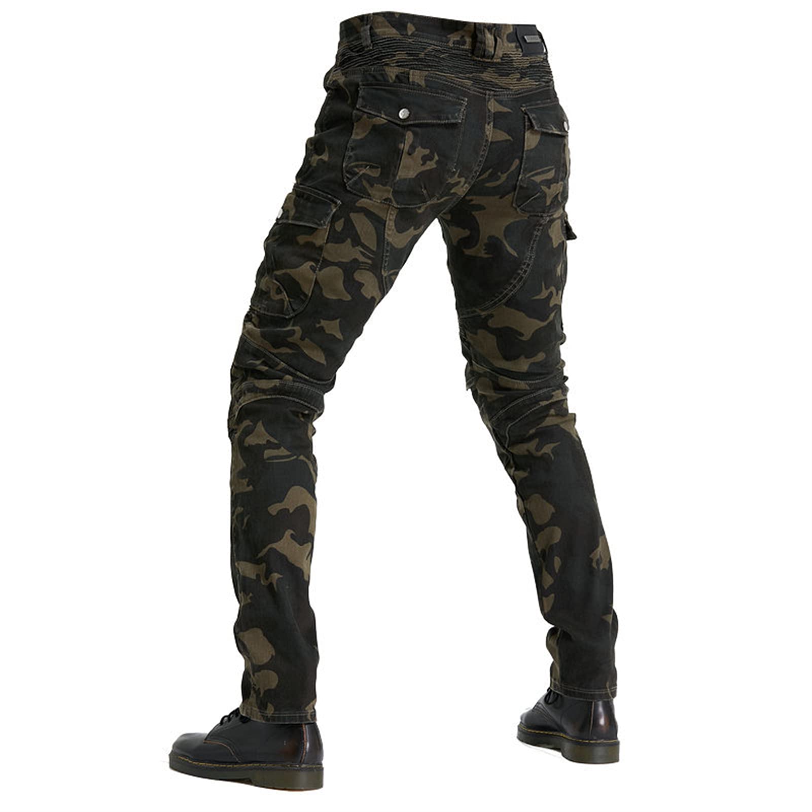 Pantalones vaqueros de moto para hombre fabricados con tela Kevlar, pantalones protectores de motocicleta, transpirables, forrados, reforzados, acolchados extraíbles