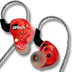 Fone In Ear Monitor de Áudio Retorno de Palco com Isolamento Acústico Alta Definição - GFTech (Vermelho)