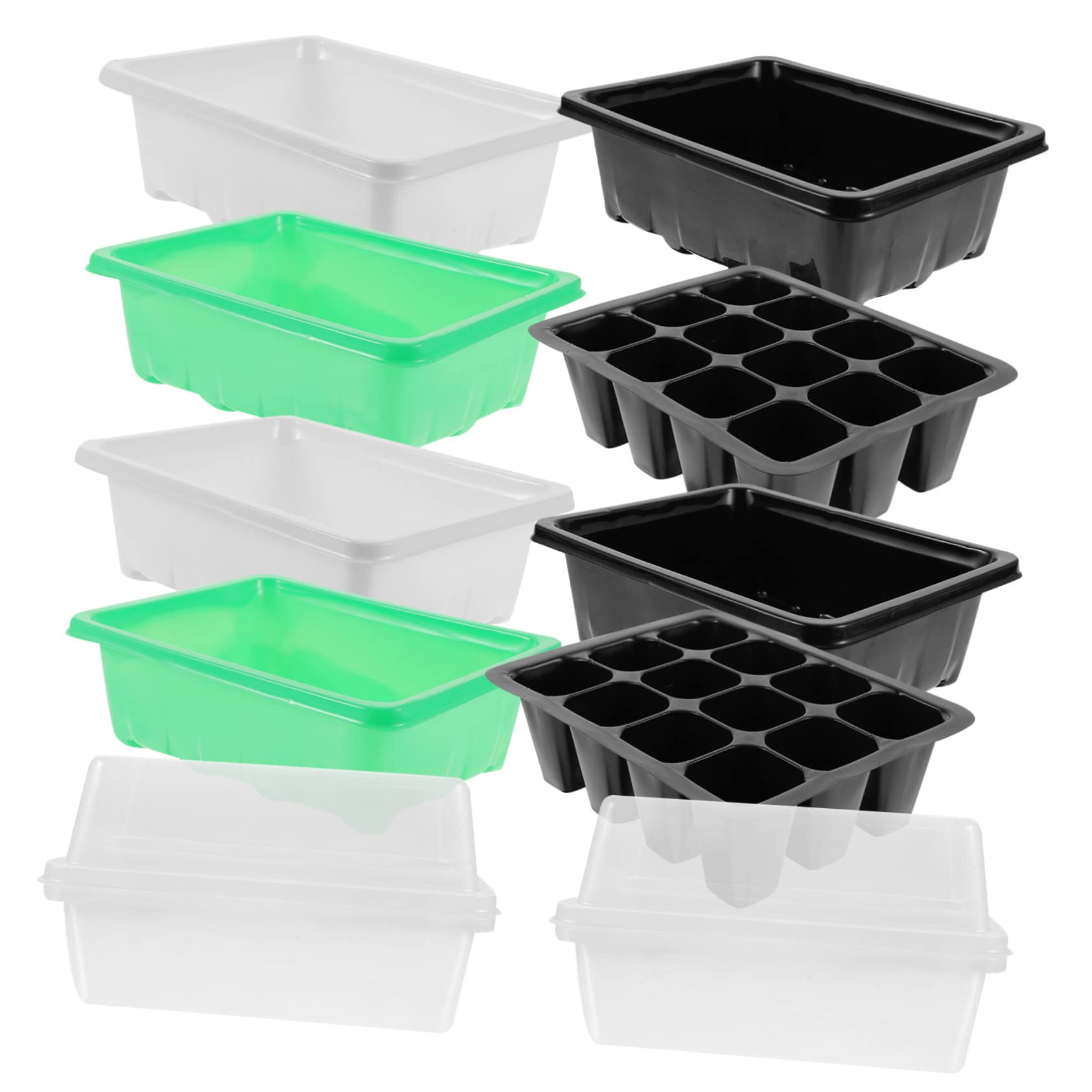 Sosoport 4 Ensembles Boîte À Semis Coffret Jardinage Bac De Culture Conteneur De Démarrage Bac De Plantation Plateaux De Culture De Légumes Accessoire De Plantation Plastique 6 Pièces * 4