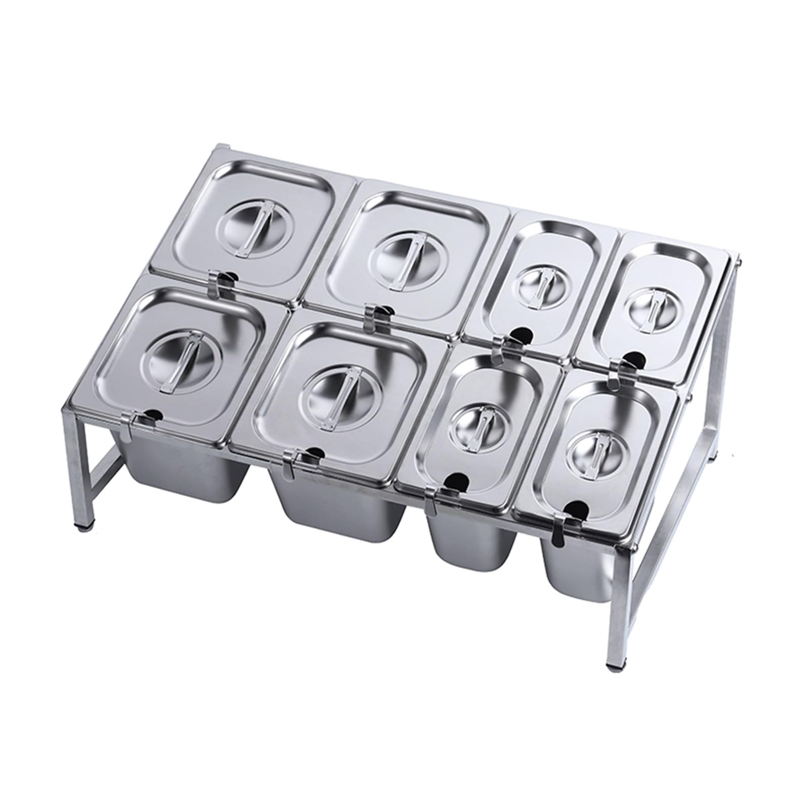 GTHTUHFD Pizza Topping Station, Stainless Steel Countertop Food Dispenser, Telescopic Condiment Organizer For Prepping Ingredients And Toppings ,Silver-N-55.6X34.7X25.4CM