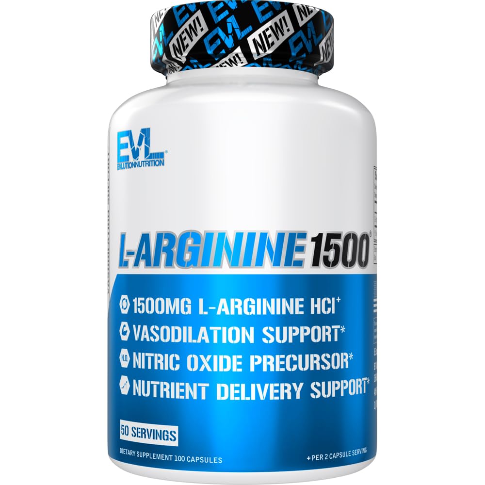 EVL Nitric Oxide Booster L-Arginine HCL Supplement - 1500mg
