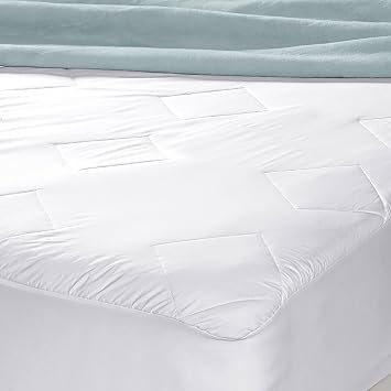 Cuddledown Wool Cotton Mattress Pad | 100% Wool Fill | 100% Cotton Top | Temperature Regulating | Natural Fiber | Twin Size