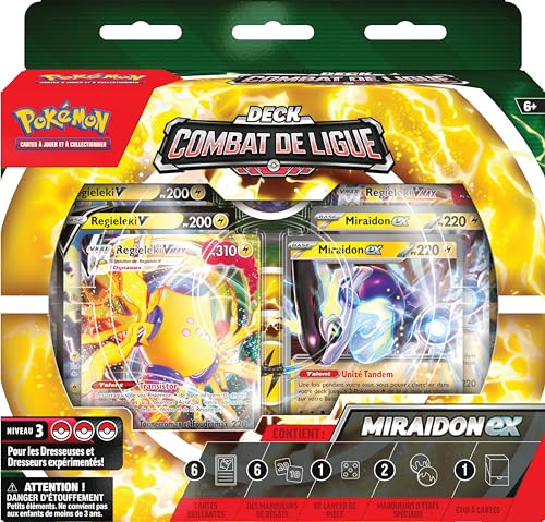 Pokémon JCC Deck Combat de Ligue Miraidon ex du JCC Pokémon Un Deck de 60 Cartes prêt à ’Emploi Contenant Miraidon ex et Regieleki VMAX - vue 2