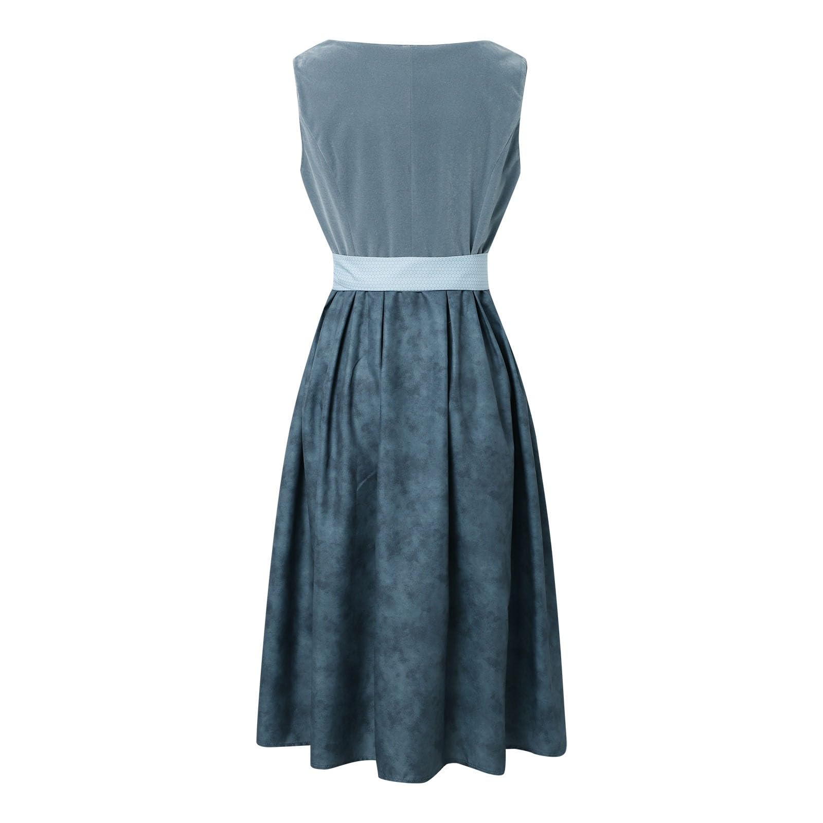 JiJiRuDU Dirndl Damen Lang Trachtenkleid mit Schürze Trachtenmode für Oktoberfest Dirndlkleid