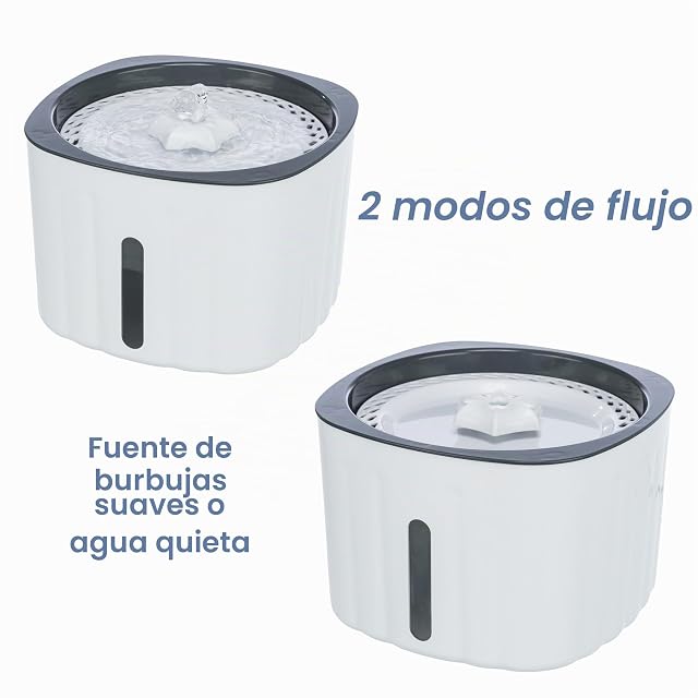 Foto 7 de 8 de Trixie Fuente Flower, Blanco/Gris, 2 l/18,5 × 13 × 18,5 cm, para Perros